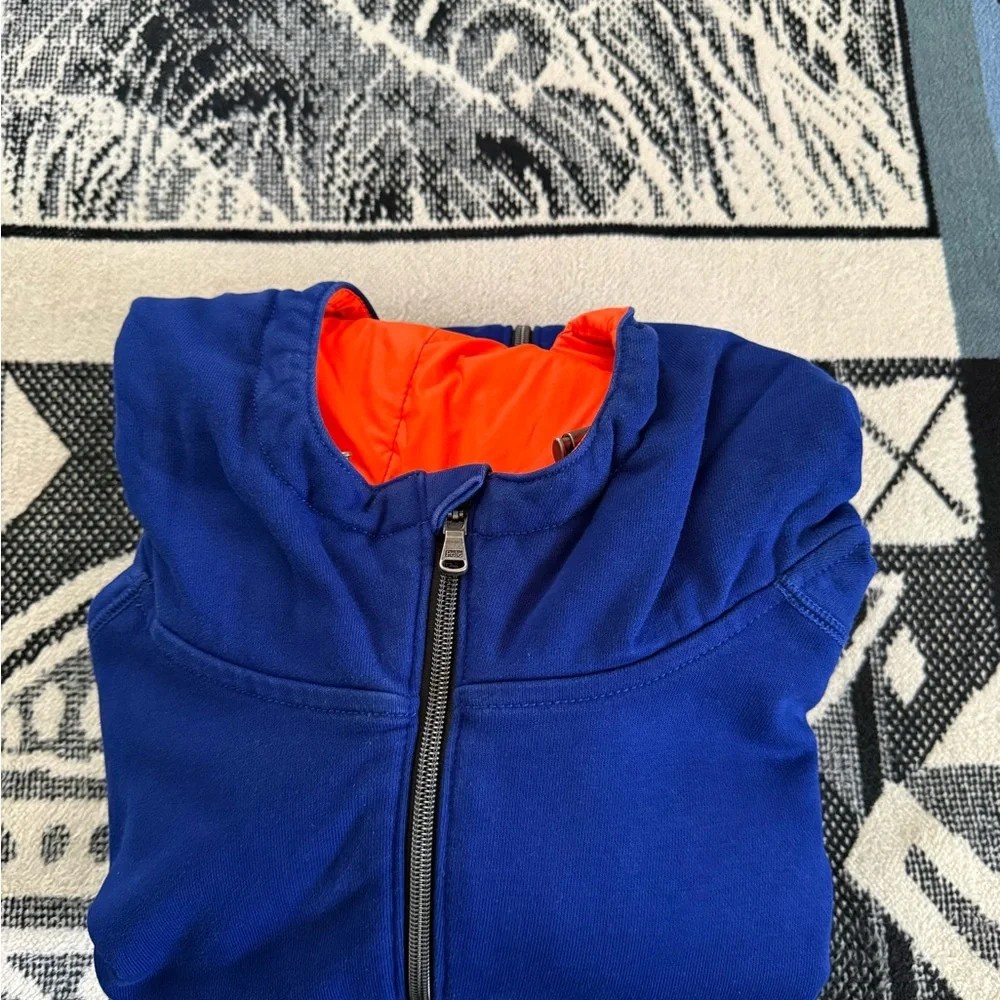 Polo Ralph Lauren Double Knit/Quilted Cookie Patch Royal Blue/Orange Zip Jacket